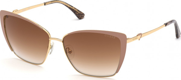 Guess GU7743 Sunglasses, 57G - Beige/Monocolor / Shiny Pale Gold