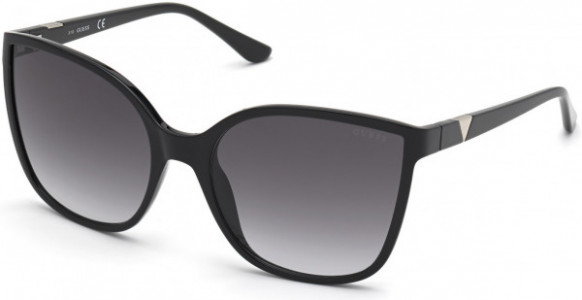 Guess GU7748 Sunglasses, 01B - Shiny Black  / Gradient Smoke