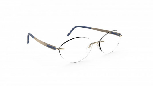 Silhouette Blend CV Eyeglasses, 7630 Gold / Navy Blue
