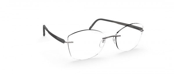 Silhouette Blend KL Eyeglasses, 6560 Smoky Black