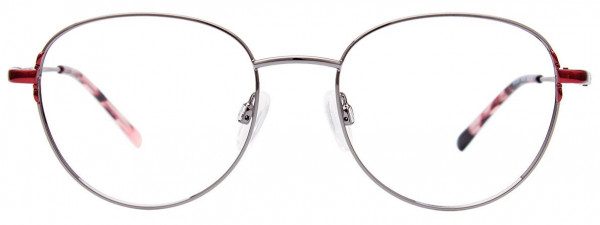 EasyClip EC553 Eyeglasses, 090 - Dark Steel & Burgundy