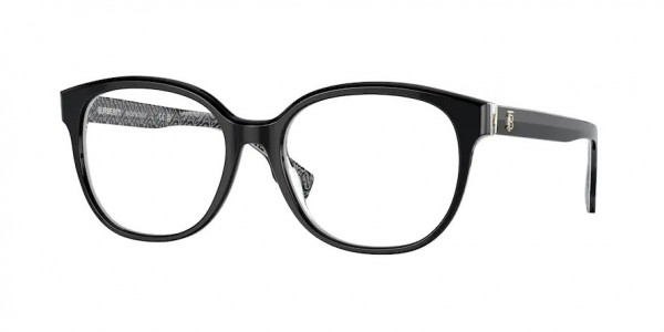 Burberry BE2332 SCARLET Eyeglasses, 3977 SCARLET BLACK/PRINT TB/CRYSTAL (BLACK)