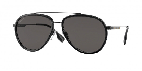 Burberry BE3125 OLIVER Sunglasses, 100787 OLIVER BLACK DARK GRIGIO (BLACK)