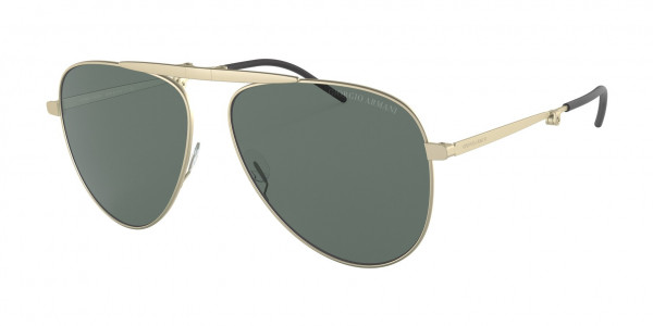 Giorgio Armani AR6113T Sunglasses, 300271 MATTE PALE GOLD GREEN (GOLD)