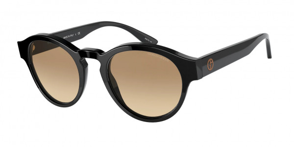 Giorgio Armani AR8146 Sunglasses, 5875Q4 BLACK CLEAR GRADIENT BROWN PHO (BLACK)