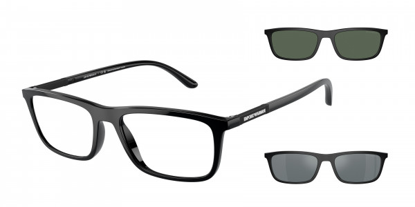Emporio Armani EA4160 Sunglasses, 50011W SHINY BLACK CLEAR (BLACK)