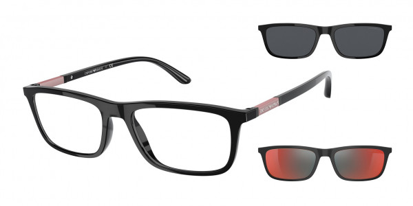 Emporio Armani EA4160 Sunglasses, 50171W BLACK CLEAR (BLACK)
