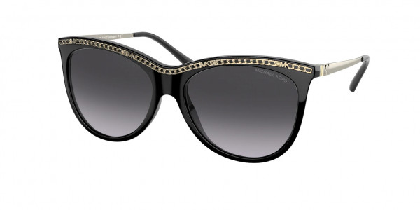 Michael Kors MK2141 COPENHAGEN Sunglasses, 30058G COPENHAGEN BLACK DARK GREY GRA (BLACK)