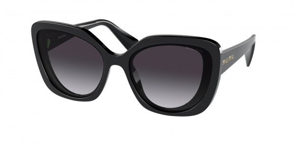 Miu Miu MU 06XSA Sunglasses, 03I5D1 TOP CRYSTAL ON BLACK GREY GRAD (BLACK)