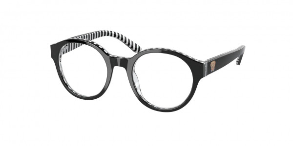 Ralph Lauren Children PP8540 Eyeglasses, 5879 BLACK ON BLACK/WHITE STRIPES (BLACK)