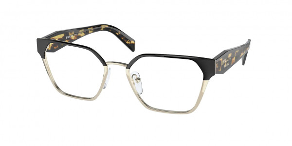 Prada PR 63WV Eyeglasses, AAV1O1 BLACK/PALE GOLD (BLACK)