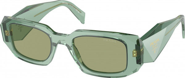 Prada PR 17WS Sunglasses, 11R10E TRANSPARENT SAGE GREEN MIRROR (GREEN)