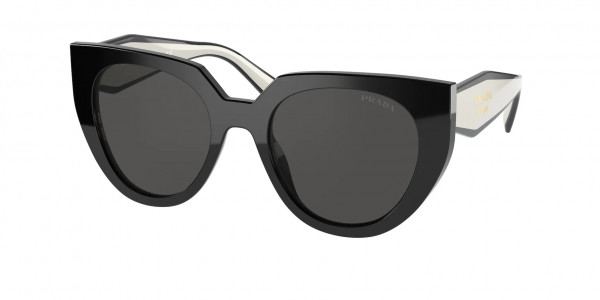 Prada PR 14WS Sunglasses, 09Q5S0 BLACK/TALC DARK GREY (BLACK)