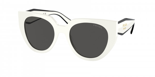 Prada PR 14WS Sunglasses, 1425S0 TALC DARK GREY (WHITE)