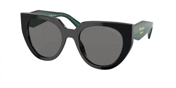 Prada PR 14WS Sunglasses, 1AB5Z1 BLACK DARK GREY POLAR (BLACK)