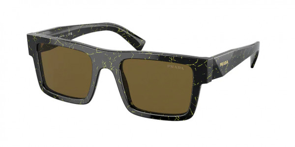 Prada PR 19WSF Sunglasses, 19D01T BLACK/YELLOW MARBLE DARK BROWN (BLACK)