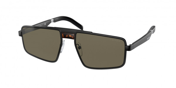 Prada PR 61WS Sunglasses, 1BO5G1 MATTE BLACK BROWN (BLACK)
