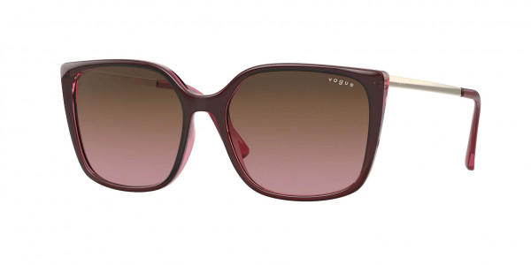 Vogue VO5353S Sunglasses, 287314 TOP RED ON TRANSPARENT PINK PI (RED)