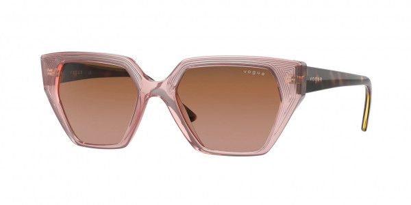 Vogue VO5376S Sunglasses, 282813 TRANSPARENT PINK BROWN GRADIEN (PINK)