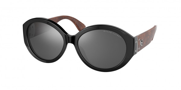 Ralph Lauren RL8191 Sunglasses, 53986G SHINY BLACK MIRROR GREY (BLACK)