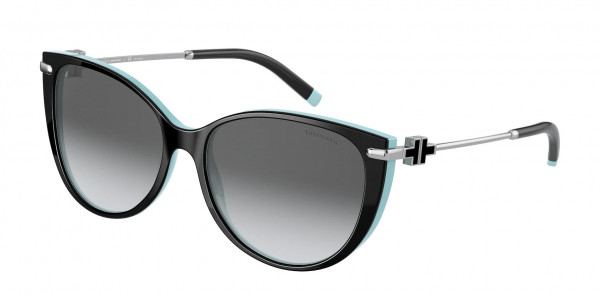 Tiffany & Co. TF4178 Sunglasses, 8055T3 BLACK ON TIFFANY BLUE POLAR GR (BLACK)