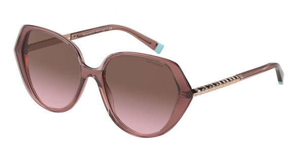 Tiffany & Co. TF4179BF Sunglasses, 82979T PINK BROWN TRANSPARENT VIOLET (PINK)