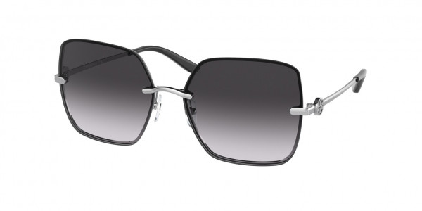 Tory Burch TY6080 Sunglasses, 31618G SILVER LIGHT GREY GRADIENT (SILVER)