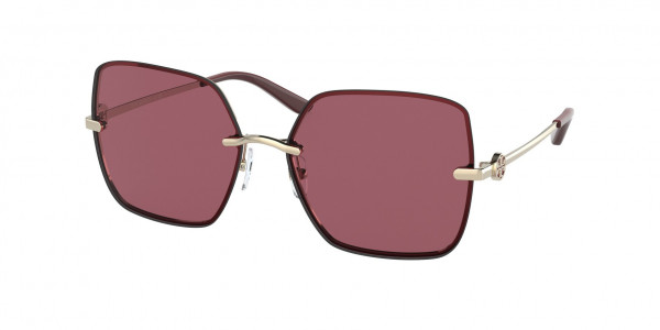 Tory Burch TY6080 Sunglasses, 329769 GOLD SOLID BORDEAUX (GOLD)