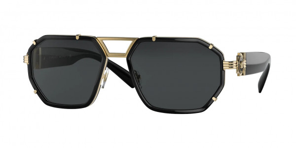 Versace VE2228 Sunglasses, 100287 BLACK (BLACK)