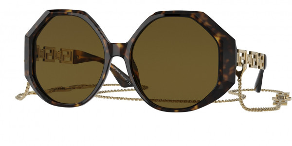 Versace VE4395 Sunglasses, 534673 HAVANA DARK BROWN (TORTOISE)