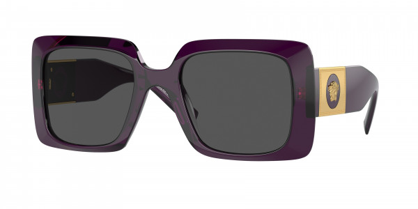 Versace VE4405 Sunglasses, 538487 TRANSPARENT PURPLE DARK GREY (VIOLET)
