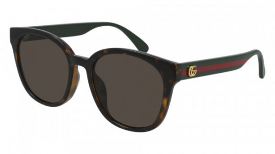 Gucci GG0855SK Sunglasses, 003 - HAVANA with GREEN temples and BROWN lenses