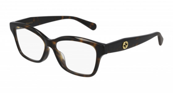 Gucci GG0801OA Eyeglasses, 002 - HAVANA with TRANSPARENT lenses