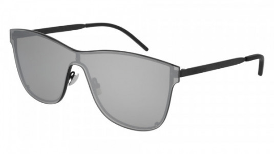 Saint Laurent SL 51 OVER MASK Sunglasses, 003 - BLACK with SILVER lenses