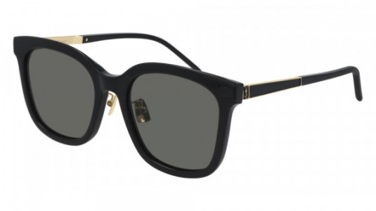 Saint Laurent SL M77/K Sunglasses, 002 - BLACK with GOLD temples and GREY lenses