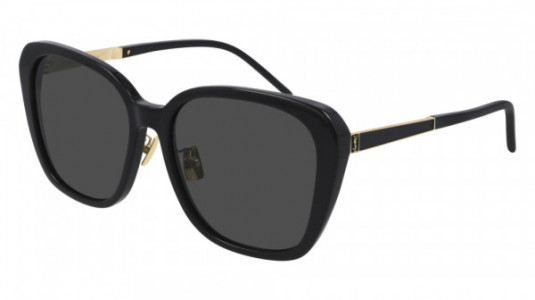 Saint Laurent SL M78/F Sunglasses, 002 - BLACK with GOLD temples and GREY lenses