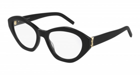 Saint Laurent SL M60 OPT Eyeglasses, 001 - BLACK with TRANSPARENT lenses