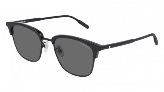 Montblanc MB0136SK Sunglasses, 001 - BLACK with GREY lenses