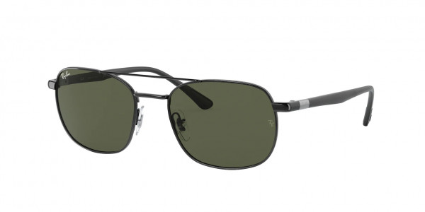 Ray-Ban RB3670 Sunglasses, 002/31 BLACK GREEN (BLACK)