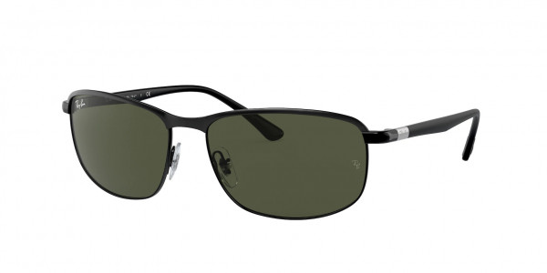 Ray-Ban RB3671 Sunglasses, 186/31 BLACK ON BLACK GREEN (BLACK)