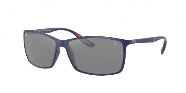 Ray-Ban RB4179M Sunglasses, F6046G MATTE BLUE GREY MIRROR SILVER (BLUE)