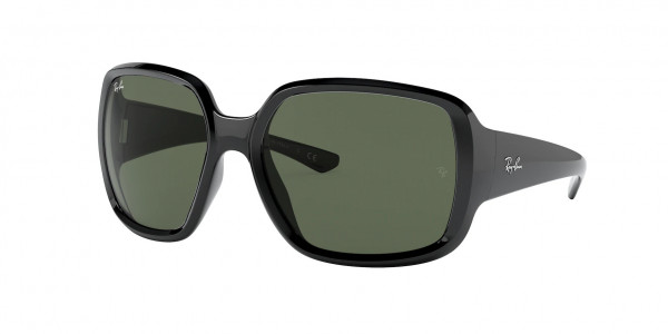 Ray-Ban RB4347 POWDERHORN Sunglasses, 601/71 BLACK DARK GREEN (BLACK)