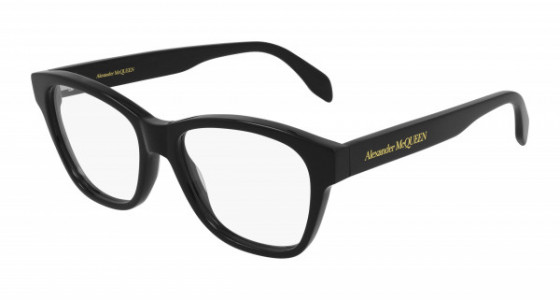 Alexander McQueen AM0306O Eyeglasses, 001 - BLACK with TRANSPARENT lenses