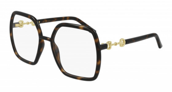Gucci GG0890O Eyeglasses, 002 - HAVANA with TRANSPARENT lenses