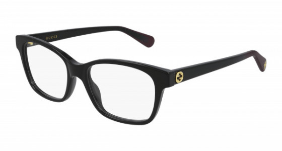 Gucci GG0922O Eyeglasses, 007 - BLACK with TRANSPARENT lenses