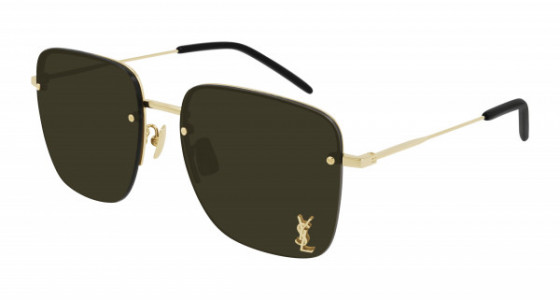 Saint Laurent SL 312 M Sunglasses, 006 - GOLD with BROWN lenses
