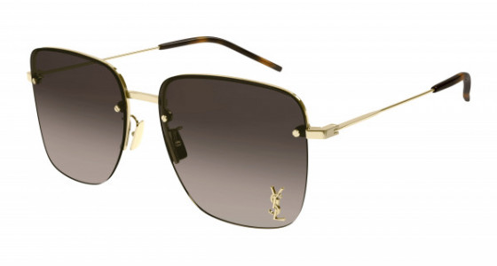 Saint Laurent SL 312 M Sunglasses, 008 - GOLD with BROWN lenses
