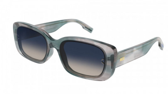 McQ MQ0301S Sunglasses, 006 - HAVANA with BLUE lenses