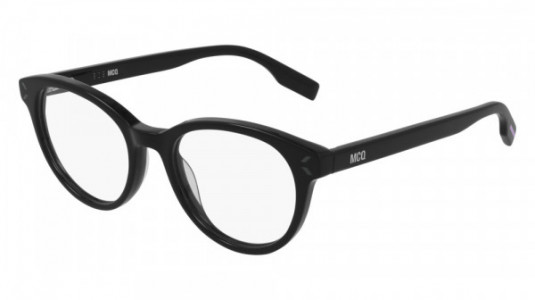McQ MQ0308O Eyeglasses, 005 - BLACK with TRANSPARENT lenses