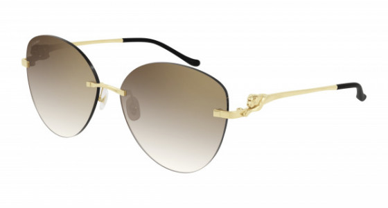 Cartier CT0269S Sunglasses, 002 - GOLD with BROWN lenses